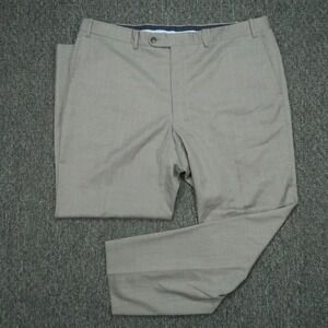 Peter Millar Pants Men 42x32 Gray Wool Chino Trousers Flat Front